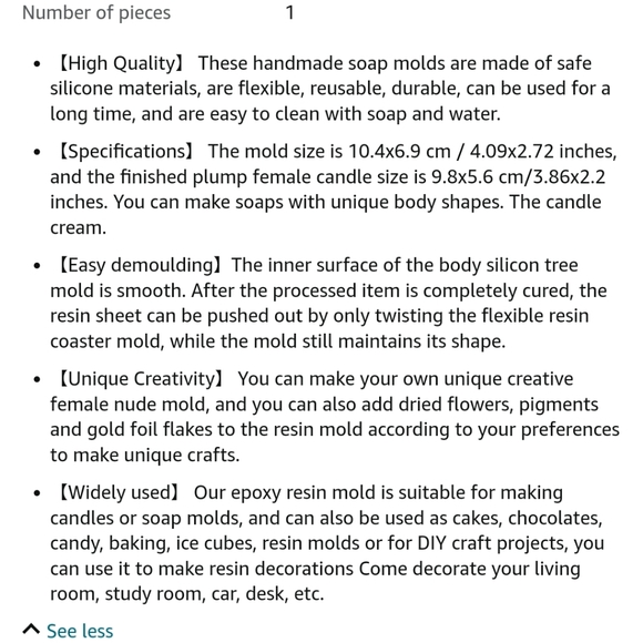 BODY CANDLE MOLD - Picture 7 of 7